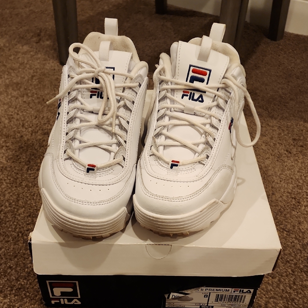Fila White Sneakers with Logo